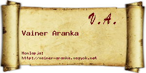 Vainer Aranka névjegykártya