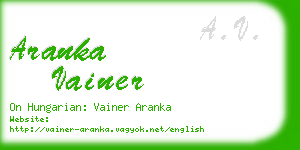 aranka vainer business card